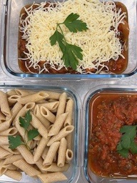 Penne complètes à la sauce bolognaise aux lentilles - Lundi